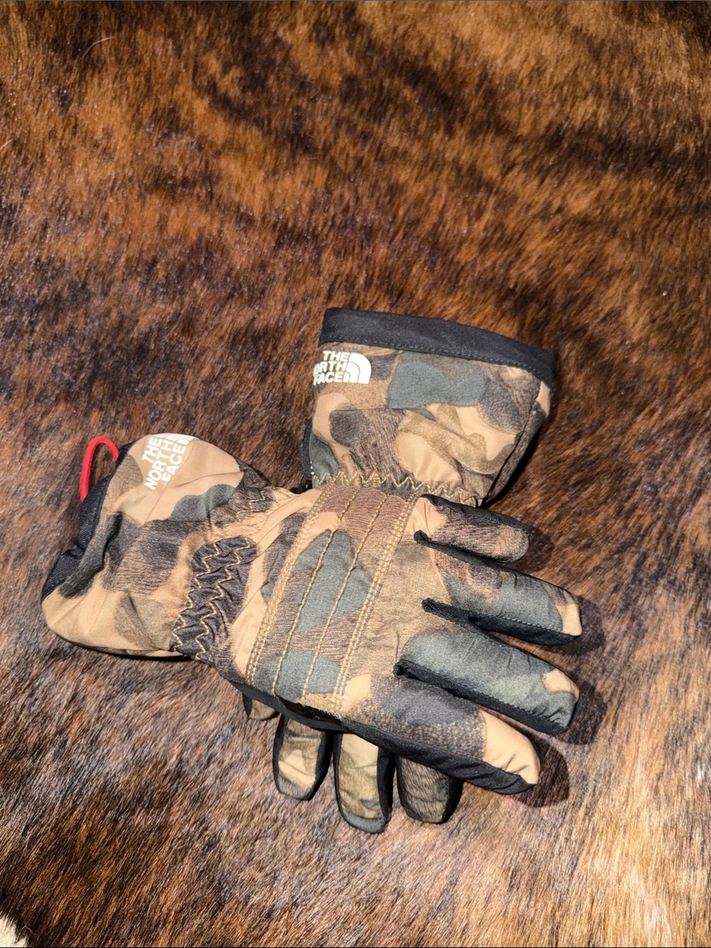 The North Face Kids Camo Winter Gloves - Brown & Green